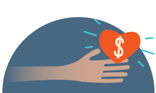 Image of outstretched hand holding heart